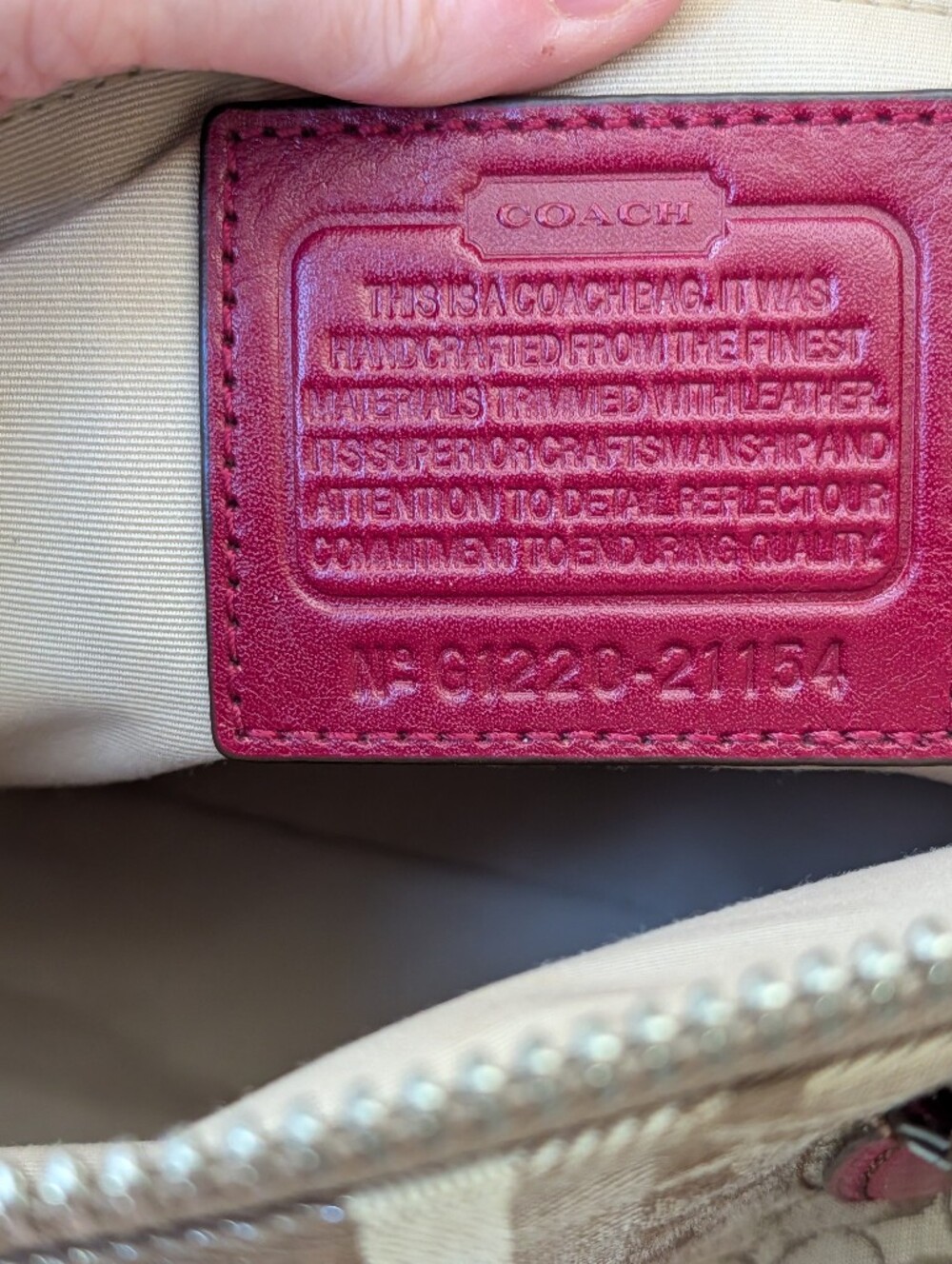 Coach Legacy Signature Stripe Molly Satchel w COA EUC - Picture 2 of 11
